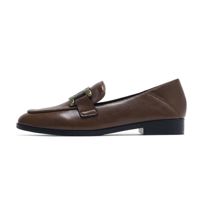 Spring and Autumn New British Style Small Leather Shoes Commuting Work Shoes Flat Flat Single Shoes