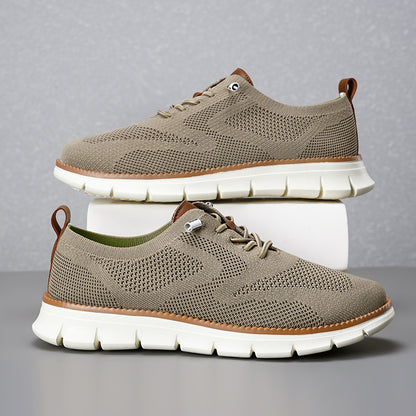 Lightweight lace up casual men's shoes breathable fly woven men's size